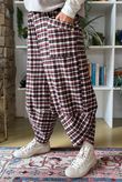 Jasper Plaid Brushed Cotton Shelby Barrel Pant Burgundy